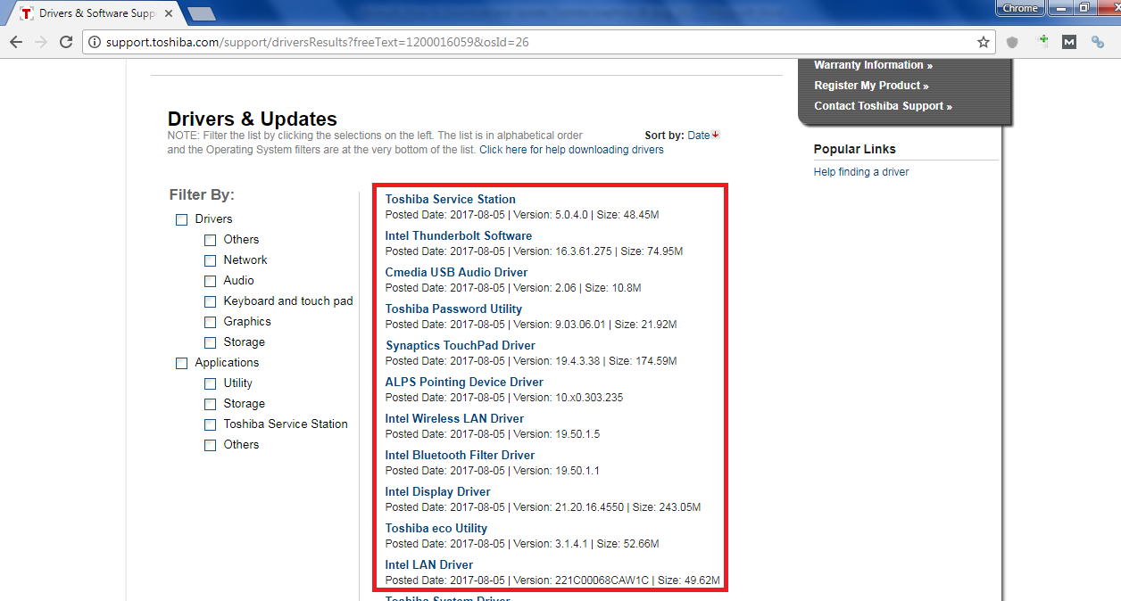 Step 4-Download and Update Toshiba GraphicsVideoDisplay Drivers